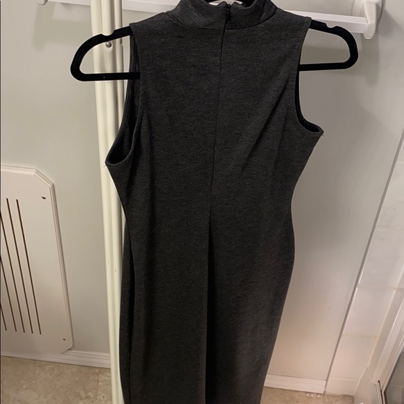 Grey collared zip up dress - Picture 5 of 6
